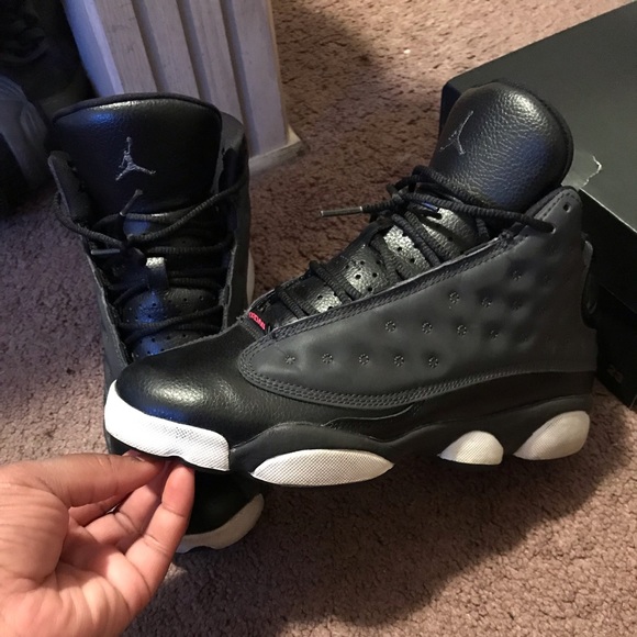 Black and white Jordan 13s - Picture 4 of 6